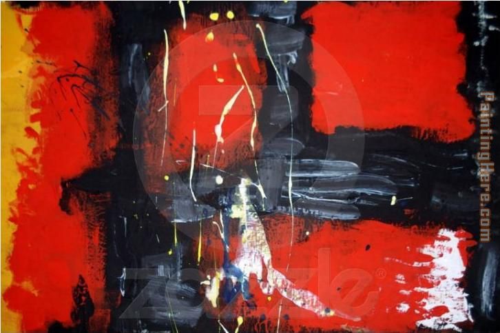 Red Abstract painting - Unknown Artist Red Abstract art painting